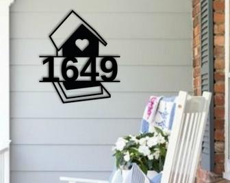 House Number Sign-Metal Address Sign-Address Plaque-Home Number Sign-Custom Address Decor-House Warming Gift-Front Door Sign - Thegiftio UK