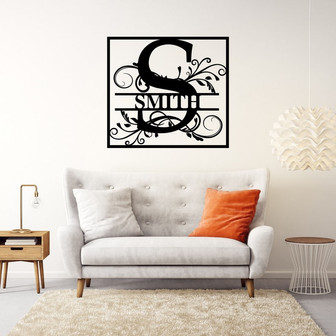 Last Name Metal Sign-Family Name Sign-Personalized Metal Wall Decor-Housewarming Gift-Welcome Sign for Front Porch-Metal Monogram Sign - Thegiftio