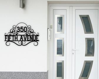 Metal Address Sign for House-Address Signs-House Number Plaque-Custom Metal Address Sign-Address Plaque-Front Porch Decor-Metal Signs - Thegiftio UK