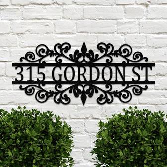 Personalized Address metal Sign custom metal wall sign House Number Sign Street Address Plaque front door wall hanging Housewarming gift - Thegiftio UK