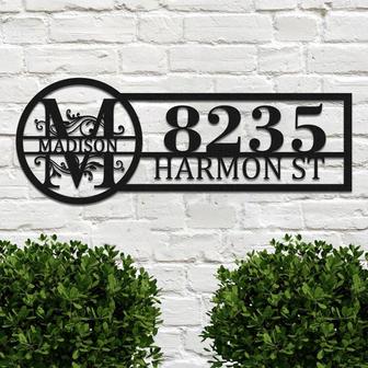 Personalized Address Sign Street Name Number Metal Sign Custom Metal Family Name Sign Front Door Decor Housewarming Gifts Wedding Gifts - Thegiftio UK