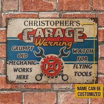 Personalized Auto Mechanic Garage Flying Tools Customized Classic Metal Signs, Garage decor, Metal sign for garage, Gift for dad - Thegiftio UK