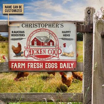 Personalized Chicken Coop Farm Fresh Eggs Customized Classic Metal Signs- Chicken Coop- Chicken Coop-Chicken Sign,Metal Chicken Coop Sign - Thegiftio UK