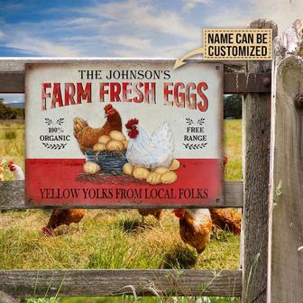 Personalized Chicken Coop Farm Fresh Eggs Customized Classic Metal Signs-Metal Chicken Coop Sign, Custom Metal Chicken Sign - Thegiftio UK