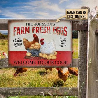 Personalized Chicken Welcome To Our Coop Customized Classic Metal Signs- Chicken Coop- Chicken Coop-Chicken Sign,Metal Chicken Coop SignSign - Thegiftio UK