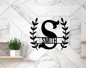Personalized Family Name Metal Sign-Metal Monogram Sign-Last Name Sign-Door Hanger-Housewarming Gift-Wedding Gift-Metal Wall Art - Thegiftio