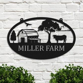 Personalized Farmhouse Name Metal Sign, Custom Farm Name Wall Art, Farm Address Sign, Ranch Barn Sign, Farmer Gifts, Farm Outdoor Decor Home - Thegiftio UK