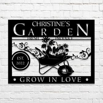 Personalized Garden Metal Sign, Customized Metal Sign, Custom Family Name Sign, Grilling Gift, Outdoor Wall Decor ,Metal Wall Decor - Thegiftio