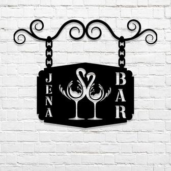 Personalized Garden Metal Sign ,Customized Metal Sign for Bar, Custom Family Name Sign, Gift For Bar, Housewarming Gift. - Thegiftio
