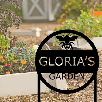 Personalized Garden Metal Sign,Customized Metal Sign,Custom Family Name Sign,Gift For Gardener,Greenhouse /Fence Décor,Wall Art. - Thegiftio UK