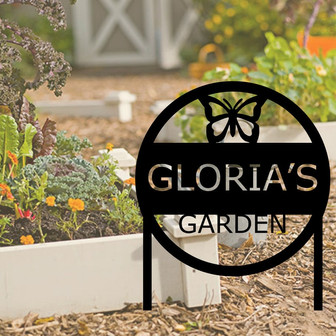 Personalized Garden Metal Sign,Customized Metal Sign,Custom Family Name Sign,Gift For Gardener,Greenhouse /Fence Décor,Wall Art. - Thegiftio UK