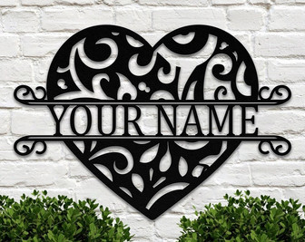 Personalized Heart metal Sign - Heart Metal Wall Art - Love Family Name Metal Sign - Custom Heart Metal Sign - Housewarming/Wedding Gift - Thegiftio