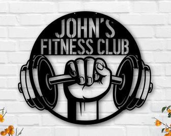 Personalized Home Gym Signs for Workout Room-Metal Fitness Wall Art-Gym Name Metal Sign-Home Gym Art-Cross Fit Sign-Personalized Gym Sign - Thegiftio UK