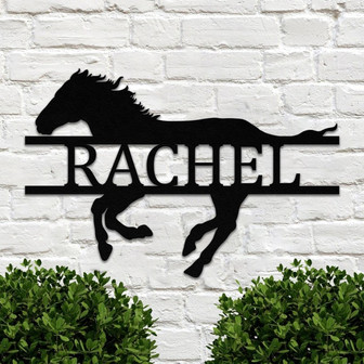Personalized Horse Farm Name Sign, Horse Metal Sign, Horse Metal Wall Art, Horse Barn Decor, Outdoor Metal Sign, Equestrian Gift Horse Gift - Thegiftio