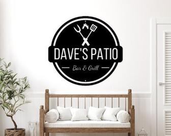 Personalized Metal backyard grill and bar sign for your patio-Beach pool or Coastal patio-man cave-vacation Home-housewarming gift - Thegiftio