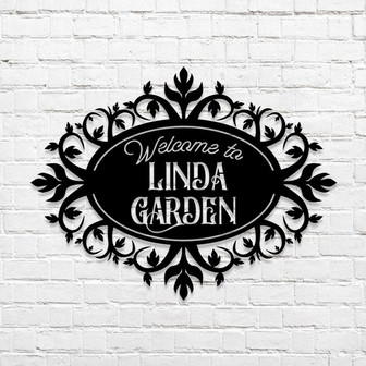 Personalized Metal Gardening Gift ,Custom Family Name Sign,Metal Hanging Garden Sign,Wall Art ,Custom Metal Art, Wedding Gift - Thegiftio UK