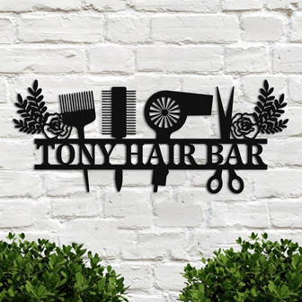 Personalized Metal Hair Stylist Name Sign, Custom Hairstylist Business Name Sign, Hair Salon Wall Art, Hair Salon Gift, Hair Stylist Gift - Thegiftio UK