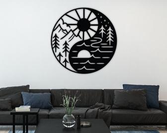 Yin Yang-Sun & Moon Metal Wall Decor-Metal Wall Art-Housewarming Gift-Home Decor-Office Decor-Interior Design-Best Seller-Gift for Dad - Thegiftio UK