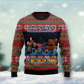 Christmas Is Better On Farm Ugly Christmas Sweater - Thegiftio UK