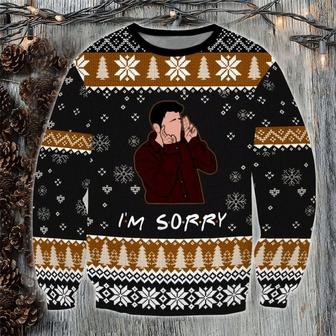 Christmas Friends I'm Sorry Knitted Christmas Sweatshirt, Xmas Sweater, Christmas Sweater, Ugly Christmas Sweater - Thegiftio UK