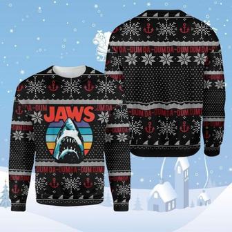 Christmas Gift For Jaws Shark Lover Ugly Christmas Sweatshirt, Xmas Sweater, Christmas Sweater, Ugly Christmas Sweater - Thegiftio UK