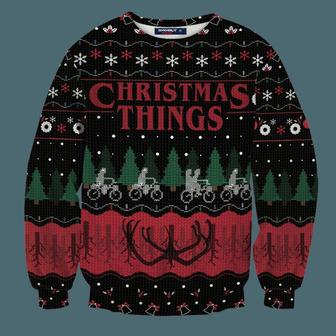 Christmas Things Knitted Christmas Sweatshirt, Xmas Sweater, Christmas Sweater, Ugly Christmas Sweater - Thegiftio UK