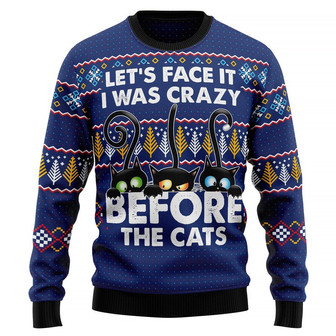 Crazy Cat Ugly Christmas Sweater - Thegiftio UK