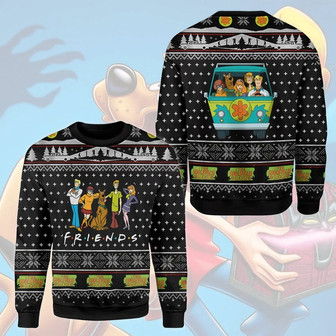 Funny Dog Friends Christmas Wool Ugly Knitted Christmas Sweatshirt, Xmas Sweater, Christmas Sweater, Ugly Christmas Sweater - Thegiftio UK