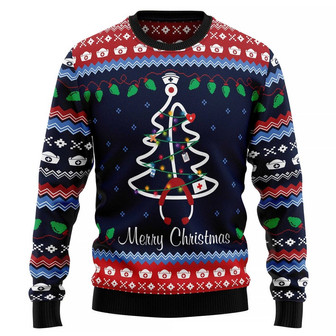 Nurse Christmas Tree Ugly Christmas Sweater unisex womens,mens, couples matching, friends, funny family ugly Christmas holiday sweater gifts - Thegiftio UK