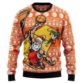 Santa Basketball Ugly Christmas Sweater - Thegiftio UK