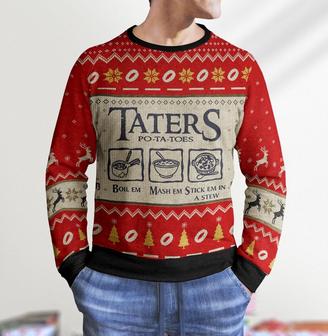 Taters Potatoes LOTR Knitted Sweater Ugly Christmas Shirt, Xmas Sweater, Christmas Sweater, Ugly Christmas Sweater - Thegiftio UK
