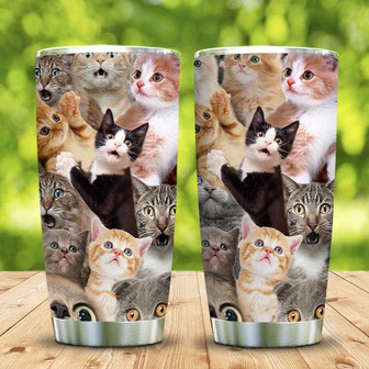 3D Picture Funny Cat Stainless Steel Tumbler 20Oz - Thegiftio
