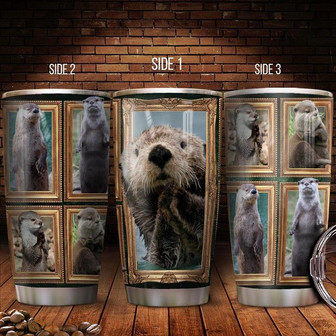 3D Picture Otter Lover Stainless Steel Tumbler 20Oz - Thegiftio