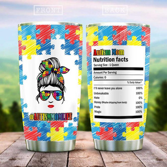 Autism Mom Life Stainless Steel Tumbler 20Oz - Thegiftio