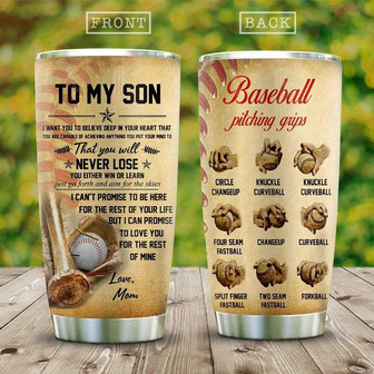 Baseball Pitching Grips Son Stainless Steel Tumbler 20Oz - Thegiftio UK