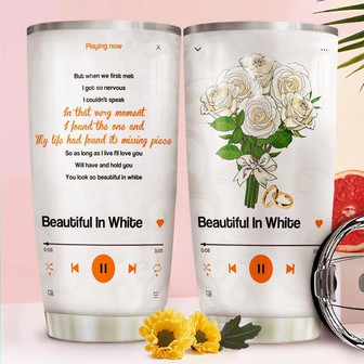 Beautiful In White Flower Stainless Steel Tumbler 20Oz - Thegiftio UK