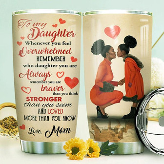 Black Mom To Daughter Stainless Steel Tumbler 20Oz - Thegiftio UK