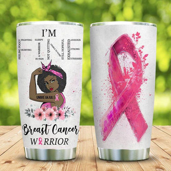 Black Woman Breast Cancer Stainless Steel Tumbler 20Oz - Thegiftio UK