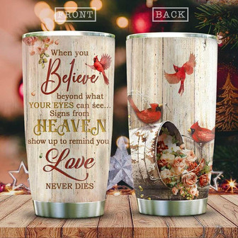 Cardinal Bird Love In Heaven Stainless Steel Tumbler 20Oz - Thegiftio UK