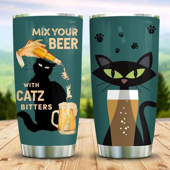 Cat Beer Stainless Steel Tumbler 20Oz - Thegiftio UK