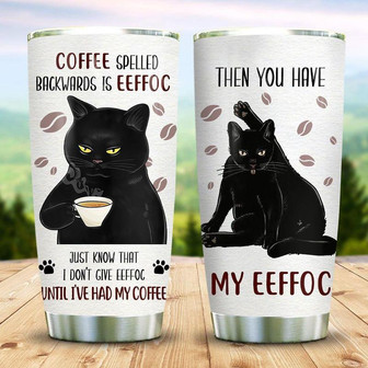 Cat Coffee Eeffoc Stainless Steel Tumbler 20Oz - Thegiftio UK