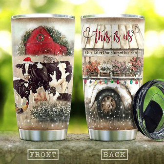 Cattle Farm In Christmas Stainless Steel Tumbler 20Oz - Thegiftio UK
