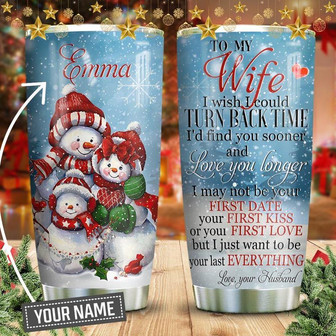 Christmas Snowman To My Wife Stainless Steel Tumbler 20Oz - Thegiftio