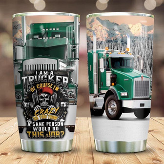 Crazy Trucker Stainless Steel Tumbler 20Oz - Thegiftio UK