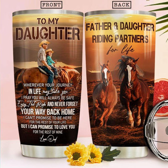 Dad To Daughter Horse Riding Stainless Steel Tumbler 20Oz - Thegiftio