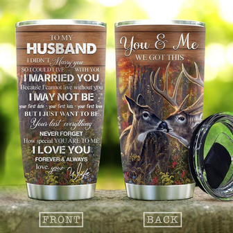 Deer Couple To Husband Stainless Steel Tumbler 20Oz - Thegiftio