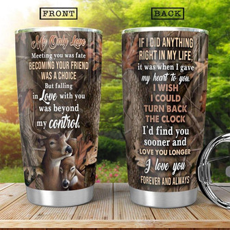 Deer Couple Stainless Steel Tumbler 20Oz - Thegiftio UK