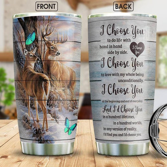 Deer Hunt Couple Stainless Steel Tumbler 20Oz - Thegiftio