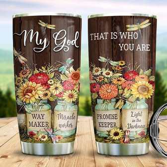 Faith God Who You Are Stainless Steel Tumbler 20Oz - Thegiftio UK