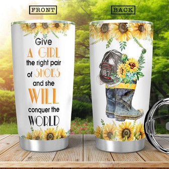 Firefighter Girl Stainless Steel Tumbler 20Oz - Thegiftio UK